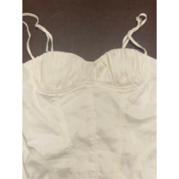 Zara Cream Corset Bodysuit Roused Bust Adjustable Strap Size Small Coquette Sexy - Picture 1 of 7